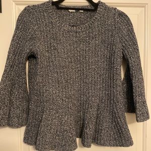 Stylish Gap black and white sweater with bell sleeves size medium